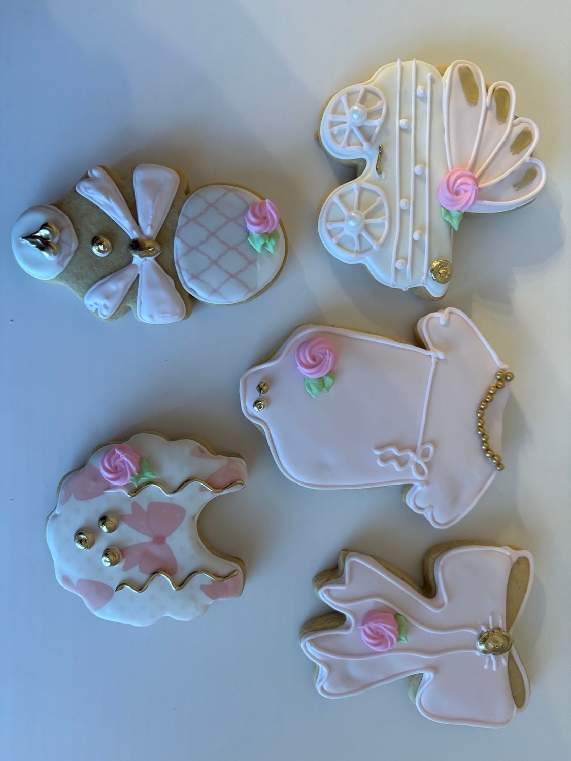 Decorative fondant sugar cookies elegant floral